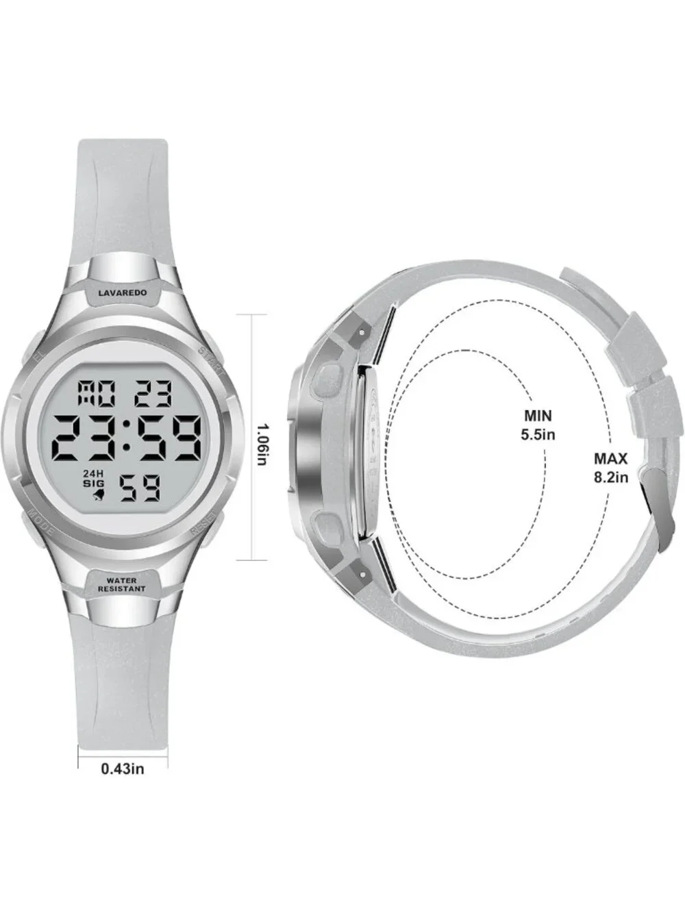 Stylish Women's Waterproof Sport Watch with Alarm, Stopwatch & LED Display
